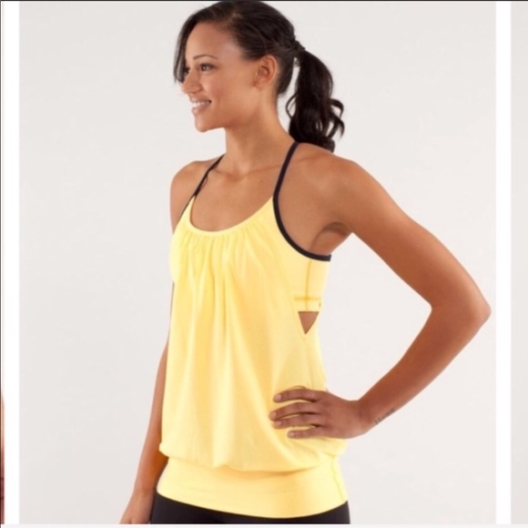 lululemon athletica Tops - ☘️ Lululemon No Limits Tank Yellow and Navy Size 6